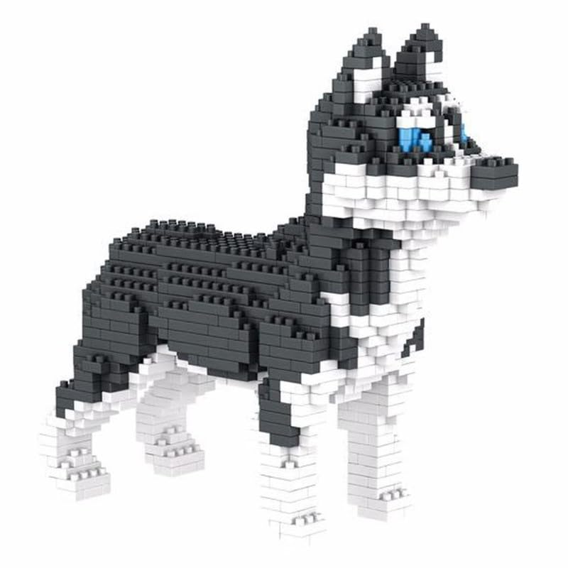 Siberian Husky dog. Figure to assemble with nanoblocks. 950 pieces. โ image 1