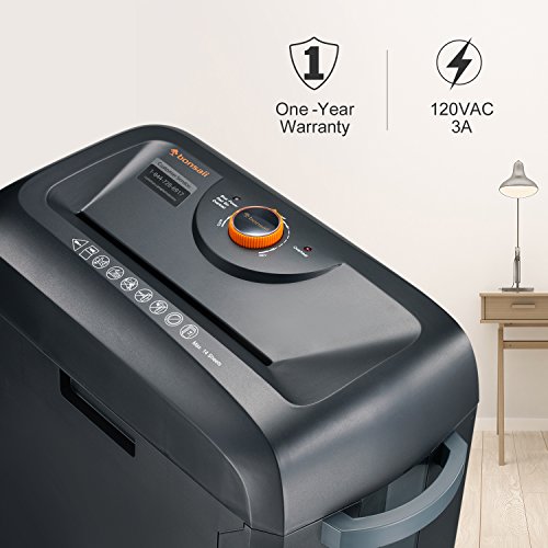 image for Bonsaii Desk-Side C118-C 14-Sheet Cross-Cut Heavy Duty Paper and Credi