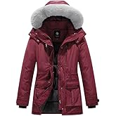 KVE Women's Quilted Winter Coat (Standard & Plus Size) Warm Puffer Jacket Thicken Parka with Removable Hood