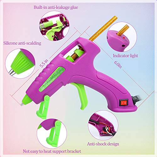 E.Durable Mini Glue Gun Tool Kit Kids Friendly with Glue Sticks for School Projects, DIY Crafts, Delicate Items Like Foam, Thermocal, Floral, etc (30W)