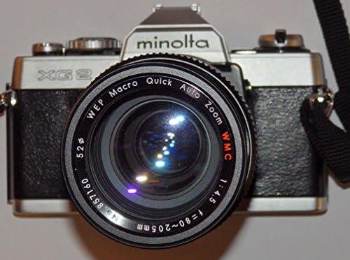 MINOLTA XG2 XG-2 - Analogue SLR Single-Lens Reflex Camera - Including Lens WEP Macro Quick Auto Zoom WMC 1:4.5 f = 80-205 mm Diameter 52## Technology Tested - Ok - By PHOTOBLITZ ##