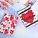 Cooraby 20 Pieces Valentines Day Paper Bags Valentine's Day Party Kraft Bags Paper Red and Pink Color Hearts Bags with Handle for Party Favors
