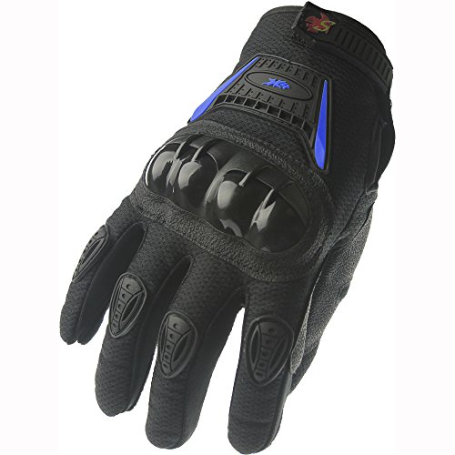 Street Bike Full Finger Motorcycle Gloves 09 (S, black/blue)