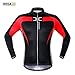 Anhvuu Thermal Fleece Cycling Jersey Shirt Casual Jacket Long Sleeve Black Red Size L