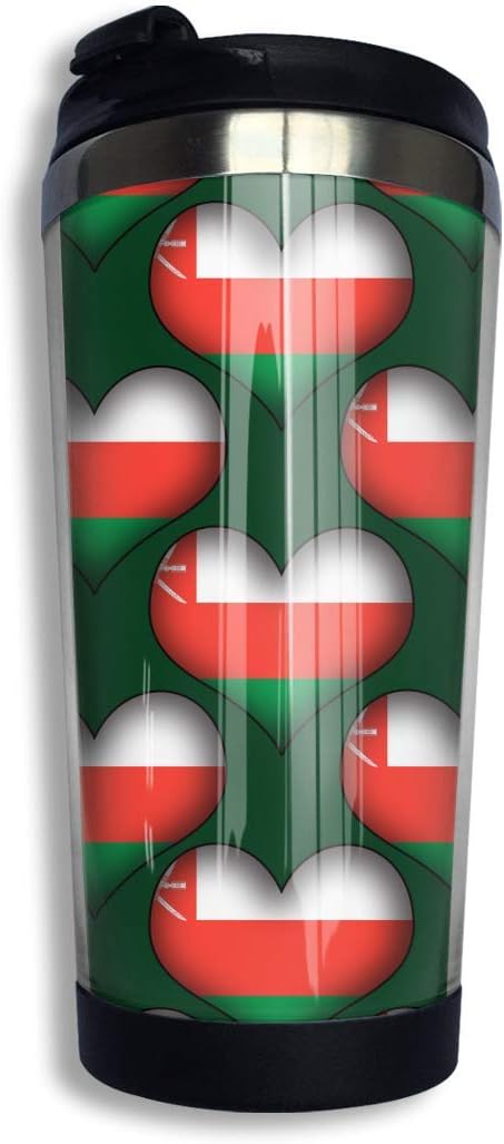 Stainless Steel Travel Mugs Oman Love Insulated Thermos Coffee Mug Tumbler (13 Oz/400 Ml)