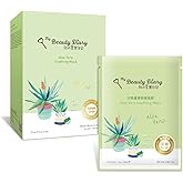 My Beauty Diary-Aloe Vera Soothing Facial Mask, Hydrating and Soothing, Refreshing Water Serum Face Sheet Mask for Quick Absorption and Natural Look (8 Combo Pack)