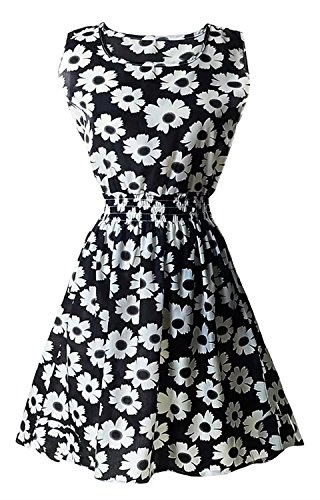 เดรสแขนสั้นless printed chiffon sunเดรส(dress) betusline