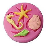 FOUR-C Cake Decoration Molds for Sea Theme Cupcake Top Mold Silicone Cake Decorating Tools (Starfish)