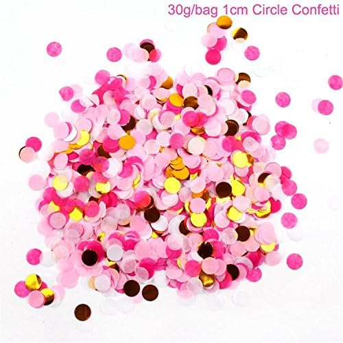 Desirca 1Cm 30G/Bag Bright Colors Round Tissue Paper Confetti Sprinkles Dots Filling Balloons Birthday Party Decorations Kids Pink White Gold