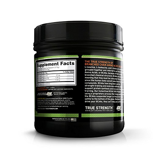 Optimum Nutrition Instantized BCAA 5000mg Powder, Unflavored, 345g