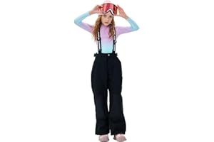 SMONTY SNOWER Kids Snow Pants Adjustable Straps Ski Pants Water-Repellent Windproof Winter Pants