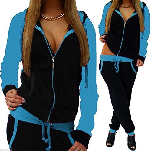 Women's 2 Pieces Long Sleeve+Long Pants Sweat Suit Set Tracksuit with Pockets