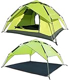 REDCAMP 2-3 Person Instant Tents for Camping, Automatic Waterproof Tent, 3 Season Two-function Camping Tent with Sun Shelter