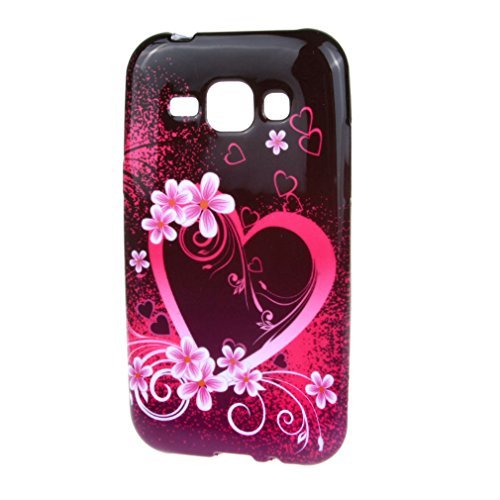 For Galaxy J1 , ivencase Flower Love Heart Fashion Slim Soft TPU Case Protective Cover For Samsung Galaxy J1 SM-J100 4G + One 'ivencase ' Anti-dust Plug Stopper