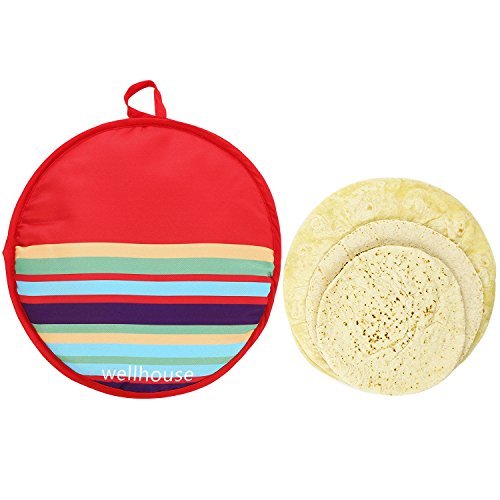wellhouse Tortilla Warmer 12 Inch Insulated MicrowaveSafe Fabric Pouch