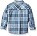 Levi's Boys' Big Plaid Western Shirt, Dress Blues, Medium