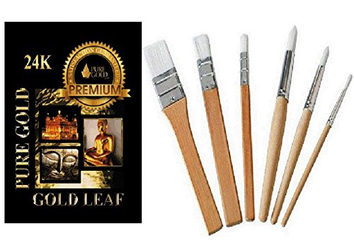 Gold & Silver Leaf Sheets Gilding 6 Brush Set Gilding, Art, Design