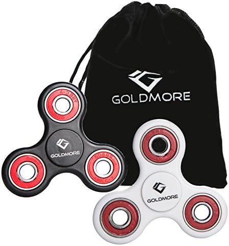 2 Pack Fidget Spinner ,EDC Toy by Goldmore,Hand Tri-Spinner Fidget,High Speed Ceramic Bearing 1-3 Min Spins,Anti-Anxiety and Stress Relief Perfect for ADD, ADHD, Killing time,Autism and Boredom