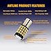 Antline Newest 1157 LED Bulb Amber Yellow (2 Pack), 9-30V Super Bright 1600 Lumens 2057 2357 7528 1157NA 52-SMD LED Lamps with Projector for Replacement, Work as Turn Signal Blinker Lights