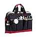 16-inch Tool Bag with 25 Pockets, Wide Mouth Tool Storage Bag with Adjustable Shoulder Strap and Extra Bottom Base, Great for Electrician, Engineers, Plumber, Mechanic and Cable Repairman