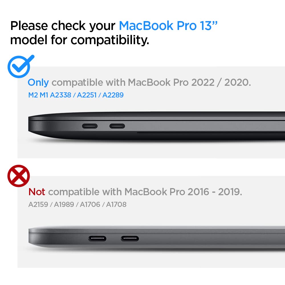 Spigen for MacBook Pro 13 inch Case M2 M1 A2338 A2251 A2289 (2022, 2020), Thin Fit Premium Knit Fabric, Black