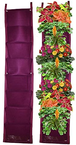 8 Pocket Vertical Garden Planter By Invigorated Living, Waterproof Garden Pots for Indoor &amp; Outdoor Use on Patios, Balconies &amp; Apartments, Easy to Hang &amp; Fill with Flowers, Herbs &amp; Vegetables