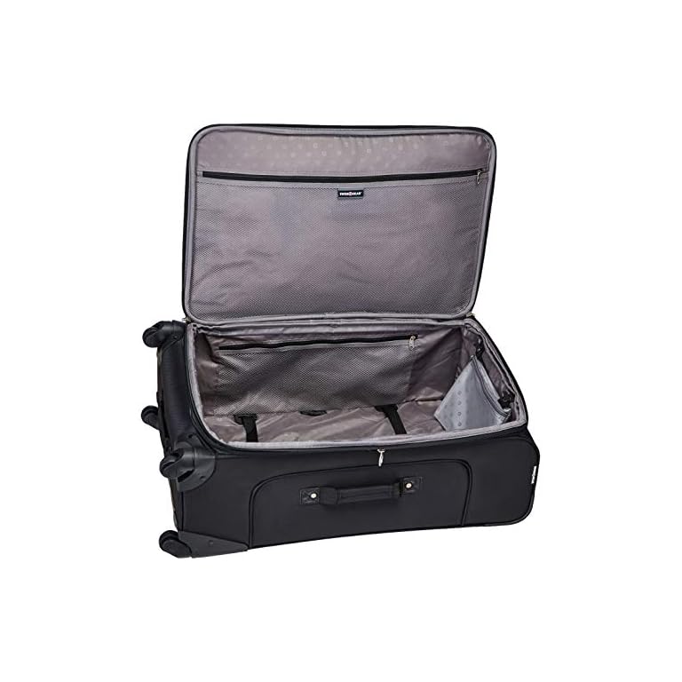 SwissGear Sion Softside Expandable Roller Luggage, Black, CheckedLarge