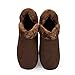 HomyWolf Unisex Cotton House Slippers, Warm Soft Slipper for Indoor/Outdoor, Deep Brown,(For Women) 7.5-8.5 B(M) US