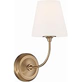 Crystorama Libby Langdon Sylvan 1 Light Vibrant Gold Sconce with Sconce with Glass Shade