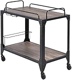 Acme Furniture ACME Caitlin Rustic Oak and Black Serving Cart