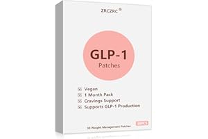 ZRCZRC GLP-1 Patches with L Glutamine, Berberine, Chromium, Pomegranate and Cinnamon, 100% Natural Ingredients, Easy to Put on and Remove - 30 Count