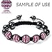 RUBYCA Stripes Czech Crystal Round Disco Ball Clay Beads fit Shamballa Jewelry (20pcs, 10mm, Blue)
