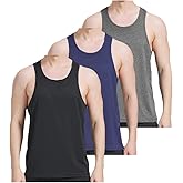 AKAWOOKO 3 Pack Men's Workout Tank Top Dry Workout Sleeveless T-Shirt,