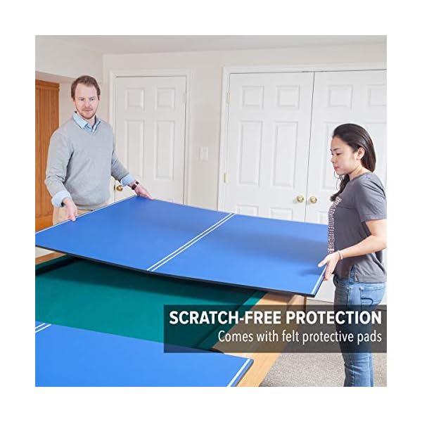 JOOLA Tetra 4 Piece Ping Pong Table Top for Pool Table Includes