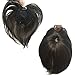 Namecute Top Wiglet Womens Top Hairpieces Clip in/on Hair Short Black Mix Brown Color Heat Resistant Synthetic Mix Human Hair Bang for Thinning Hair, Hair Loss ，Alopecia