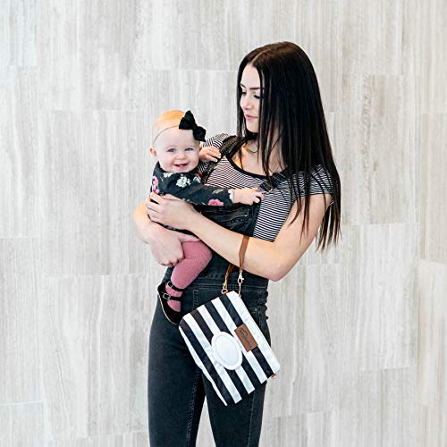 Diaper Clutch - Water Resistant; Lightweight; Refillable Wipes Case (Glossy Black) - Thumbnail 6