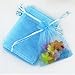 Viatabuna Organza Bags 100pcs 4 x 6 Inch Gift Bags Organza Drawstring Pouch Jewelry Party Wedding Favor Party Festival Gift Bags Candy Bags (Lake blue)