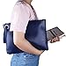 Aladin Oversized Clutch Bag Purse, Womens Large leather Evening Wristlet Handbag (Dark Blue)