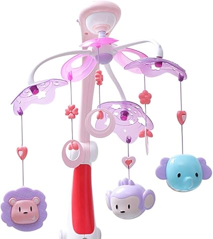 Mobile Music Cot Adapte A La Naissance Jouet Bebe Cloche Lit Pendentif Lit Tournant Musique Nouveau Ne Apaiser Berceuse Paquet Colore Pink Amazon Fr Cuisine Maison