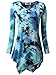 DJT Womens Tie Dyed Hankerchief Hemline Tunic Top Large #17 Bright Blue