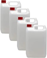Trade Chemicals HDPE Jerry 5L 4 Pack with Optional Lids Red