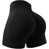 ULERSP Workout Gym Shorts Women 5" Seamless Scrunch Butt Lifting Tummy Control Ruched Booty Yoga