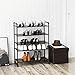 SONGMICS ULMR25BX ,5-Tier Shoe Rack , Open Storage Rack, Adjustable Shelves, Industrial Style Iron, for Shoes Plants Books Decorations, Matte Black
