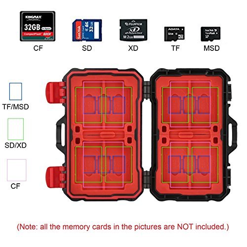 pangshi 24 Slots Memory Card Case Holder Waterproof Anti-shock Card Box Storage Protector for Micro SD /TF /SD /XD /CF Cards