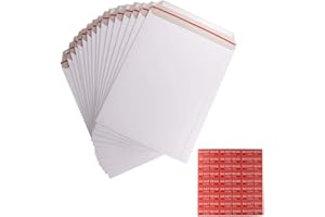 zmybcpack 100 Pack 9X12 inch Self Seal Photo Document Mailers Stay Flat White Cardboard Envelopes White Photography Mailersfor CD, Photos, Document