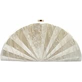 PENGZHI Women Fan Shell Acrylic Clutch Purse Marble Evening Bag Unique Handbag Cute Shell Clutch Wedding Purse for Party