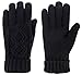 Simplicity Women's Three Fingers Knit Touchscreen Gloves, Medium_Black