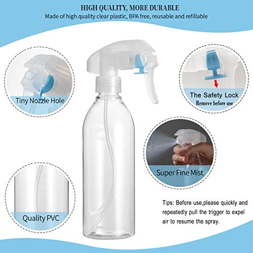 300ml Fine Mist Spray Bottle,Empty Plastic Refillable Spray Bottles Trigger Sprayer for Gardening,Cleaning,Kitchen,Water,Essential Oil(2PCS)