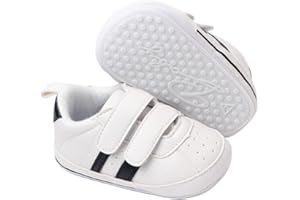 SABATUTU Baby Boys Girls Leather PRE-Walking Sneakers Toddler Anti-Slip Rubber Sole Infant Lightweight First Step Shoes