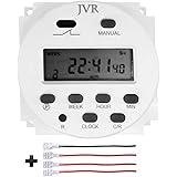 JVR 12V Timer Switch Programmable Digital 12 Volt DC/AC/Solar Battery Powered